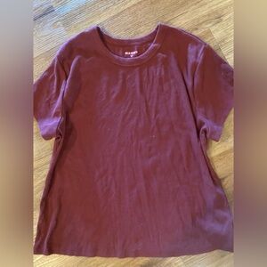 Old navy ribbed tee shirt top XXL burgundy maroon short sleeve